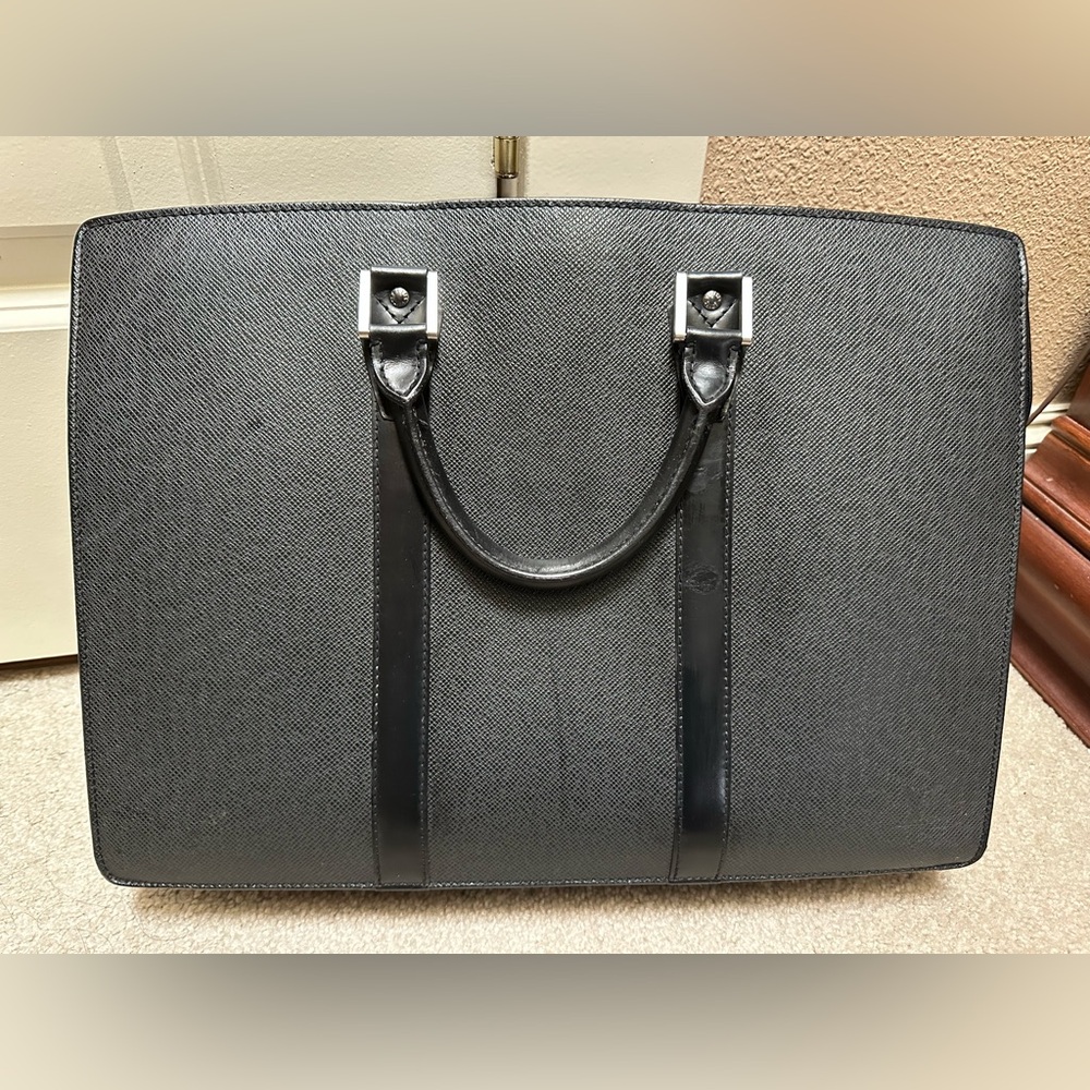 Auth Louis Vuitton Taiga Porte-Documents Rozan Bag Ardoise Briefcase